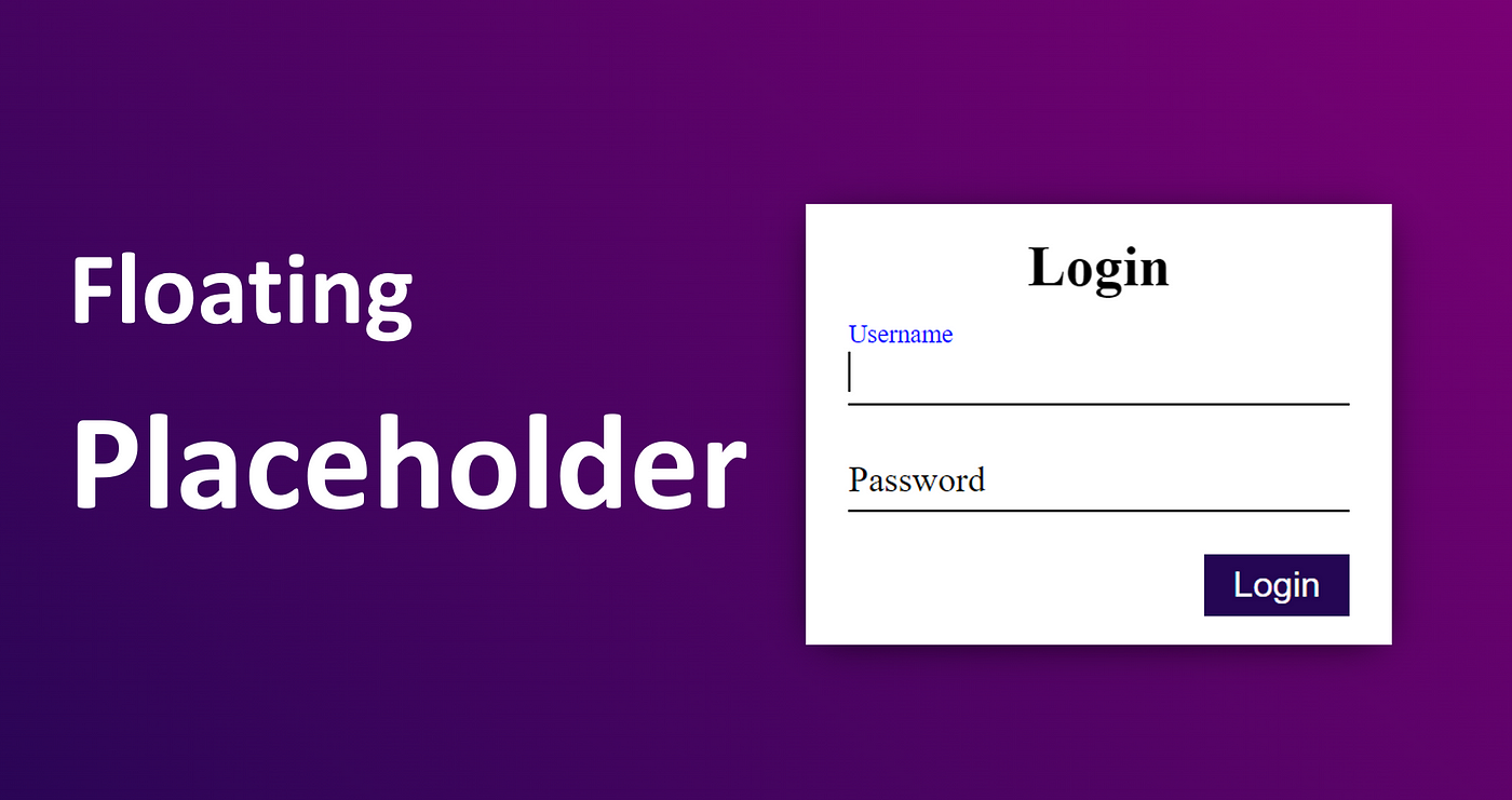 Simple Floating Placeholder in HTML and CSS | by Maketechstuff | Medium