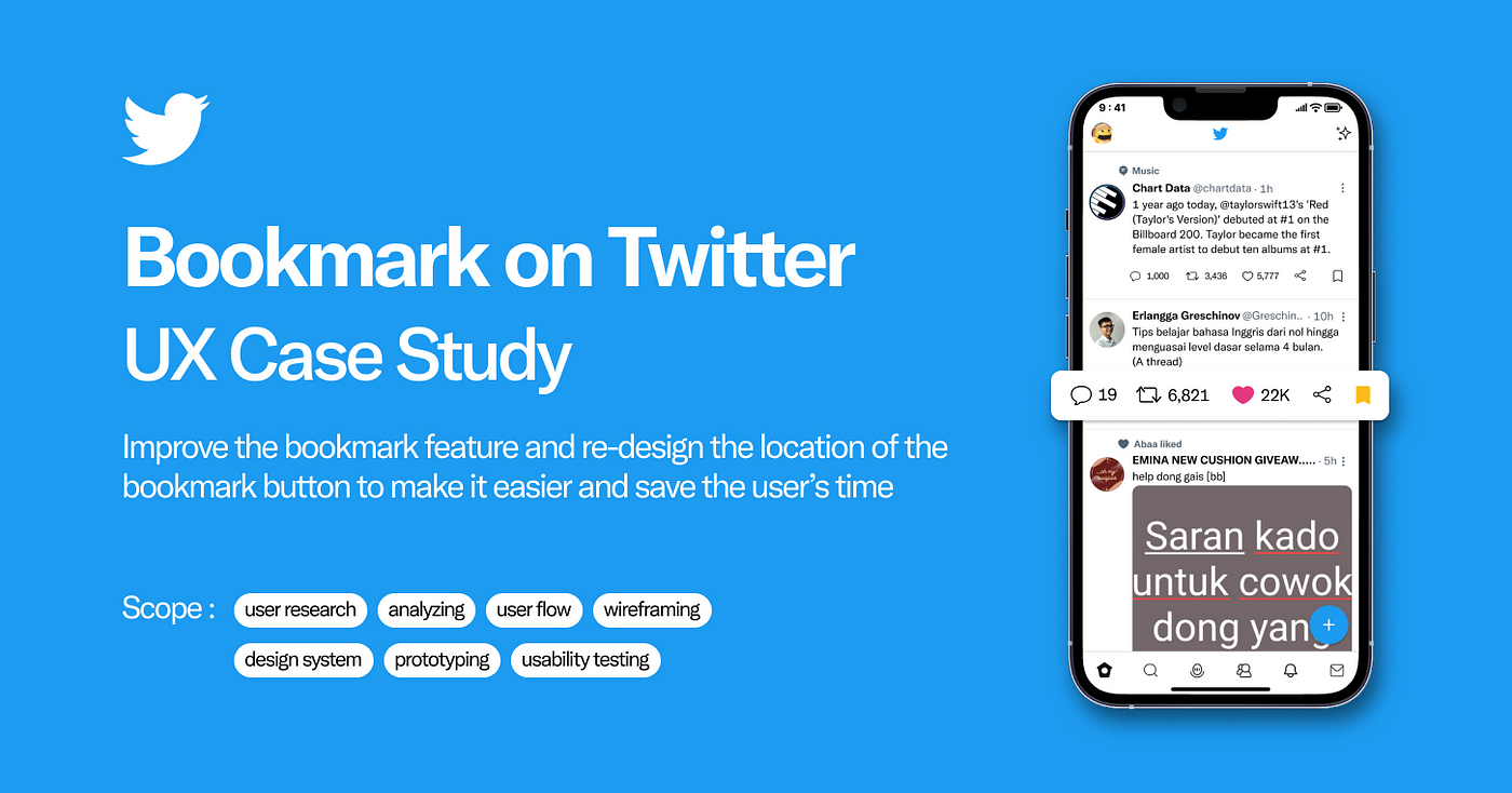 Improved Bookmark Feature on Twitter — UX Case Study | by Miftahul Hafidhah  Wifaq | Bootcamp