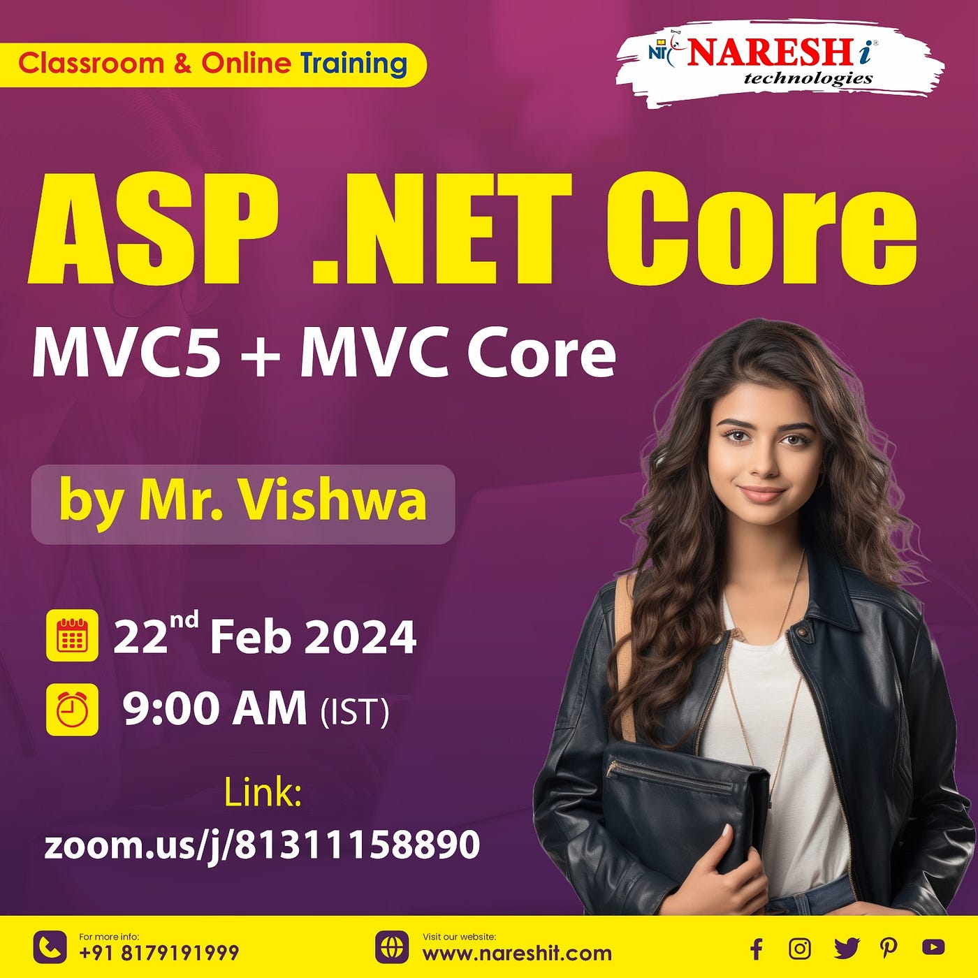 ASP.NET Core (MVCS + MVC Core) Online Training — Naresh IT
