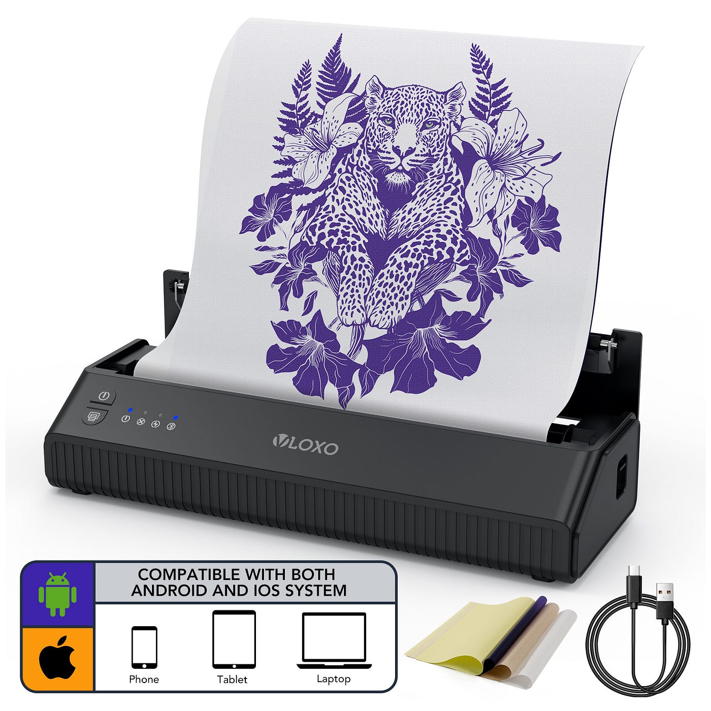 VLOXO Bluetooth Tattoo Stencil Printer Thermal Tattoo Printer Compatib