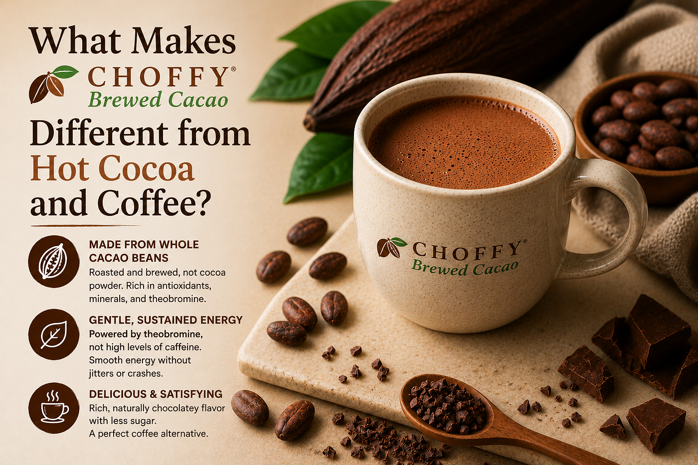 What Makes Brewed Cacao Different from Hot Cocoa and Coffee?