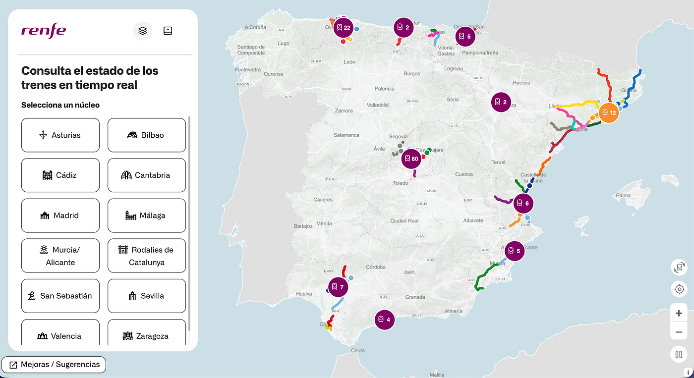 RENFE tiene una API pública no documentada con datos en tiempo real de su flota de largo recorrido