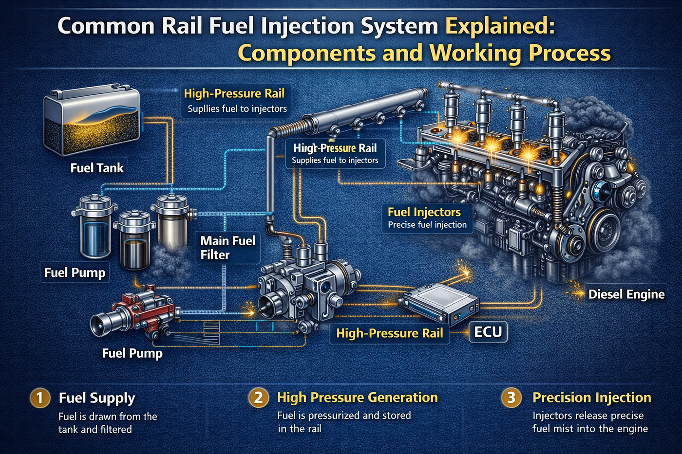Common Rail Fuel Injection System Explained: Components and Working Process