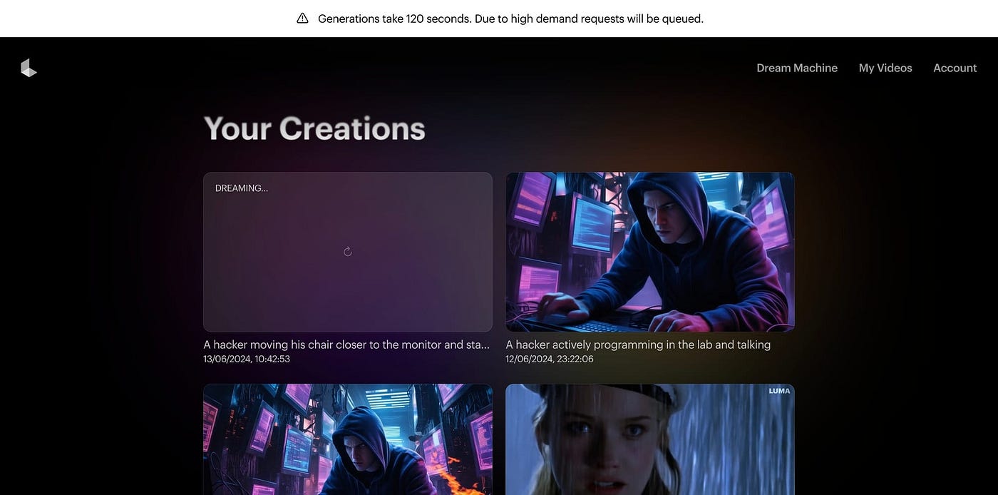 Luma Labs Releases Dream Machine for AI-Generated Videos | by Sousa  Brothers | Medium
