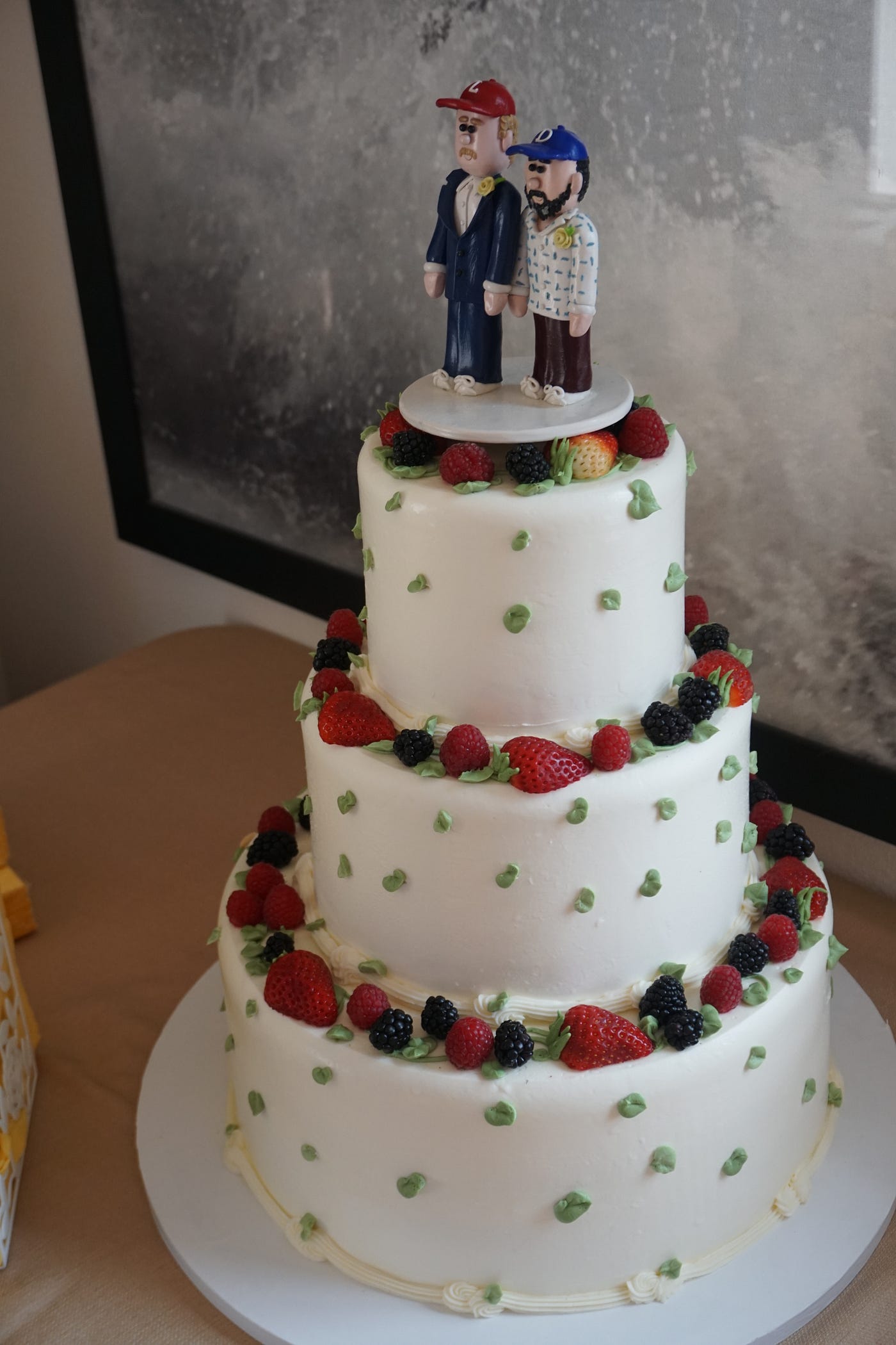 The wedding cake. My son is the tall one.