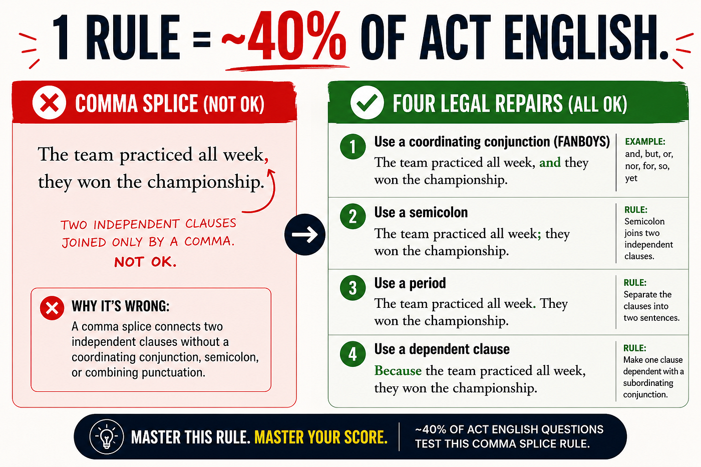 The One Grammar Rule That Appears on 40% of ACT English Questions (NJ Tutor Explains)