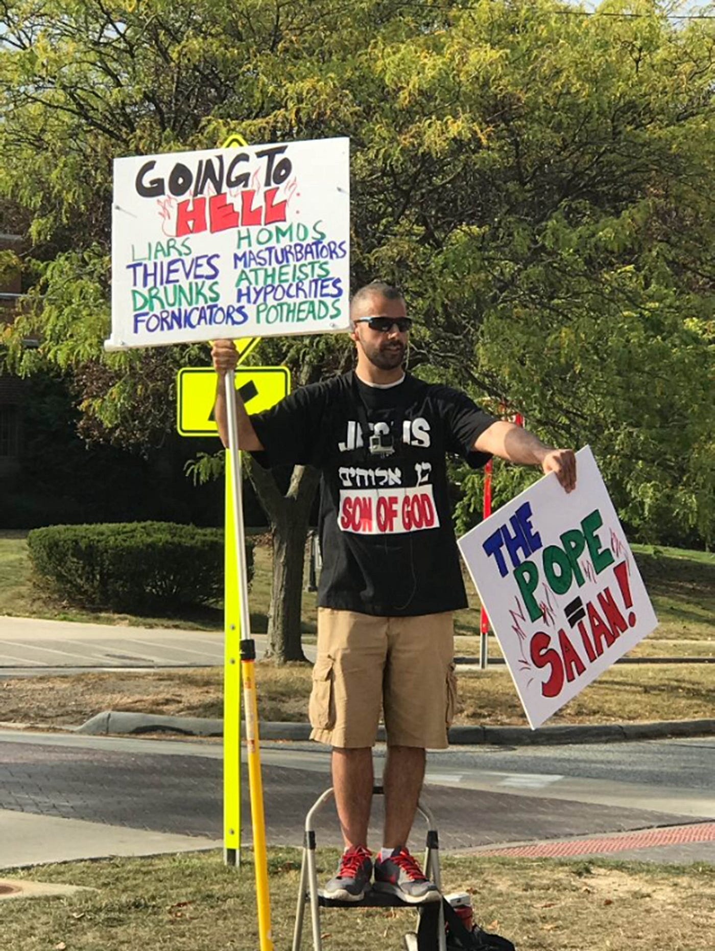 Cleveland Street Preacher protests at John Carroll University | by Olivia  Shackleton | The Carroll News | Medium