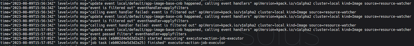 TriggerService logs