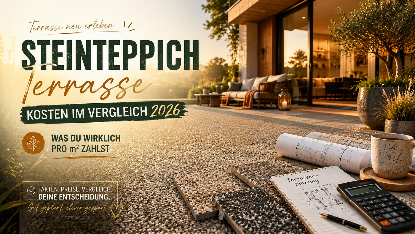 Steinteppich Terrasse Kosten im Vergleich: Was du 2026 wirklich pro m² zahlst