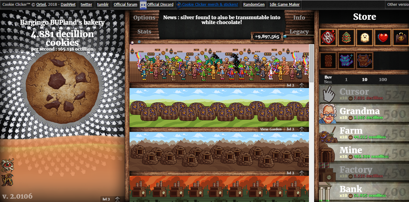 Cookie Clicker cheat : Free cookies and sugar lumps. - Source code