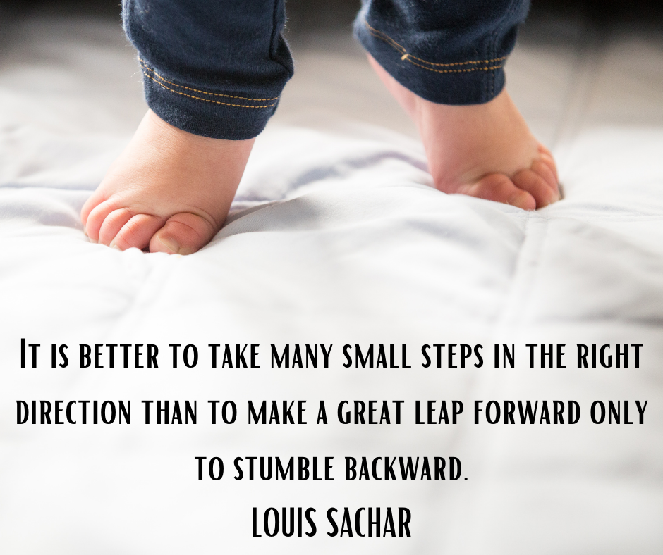 Louis Sachar quote: It is better to take many small steps in the