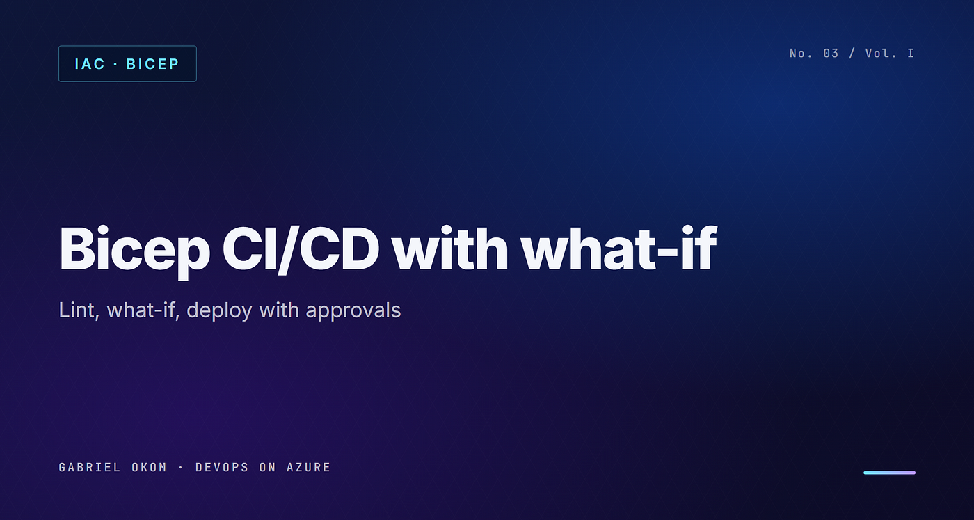Bicep CI/CD on Azure DevOps with what-if and approvals