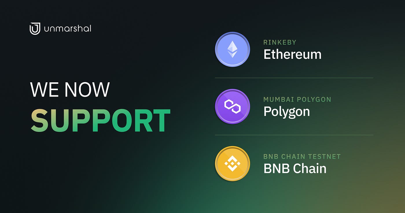 Unmarshal Adds Support for Rinkeby, Mumbai Polygon, and BNB Chain testnets  | by Unmarshal | unmarshal