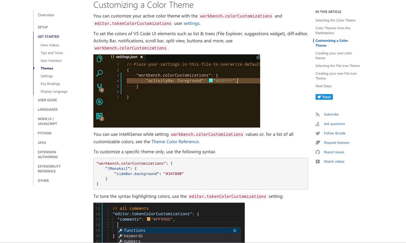 Visual Studio Background Color Theme Color | Visual Studio Code