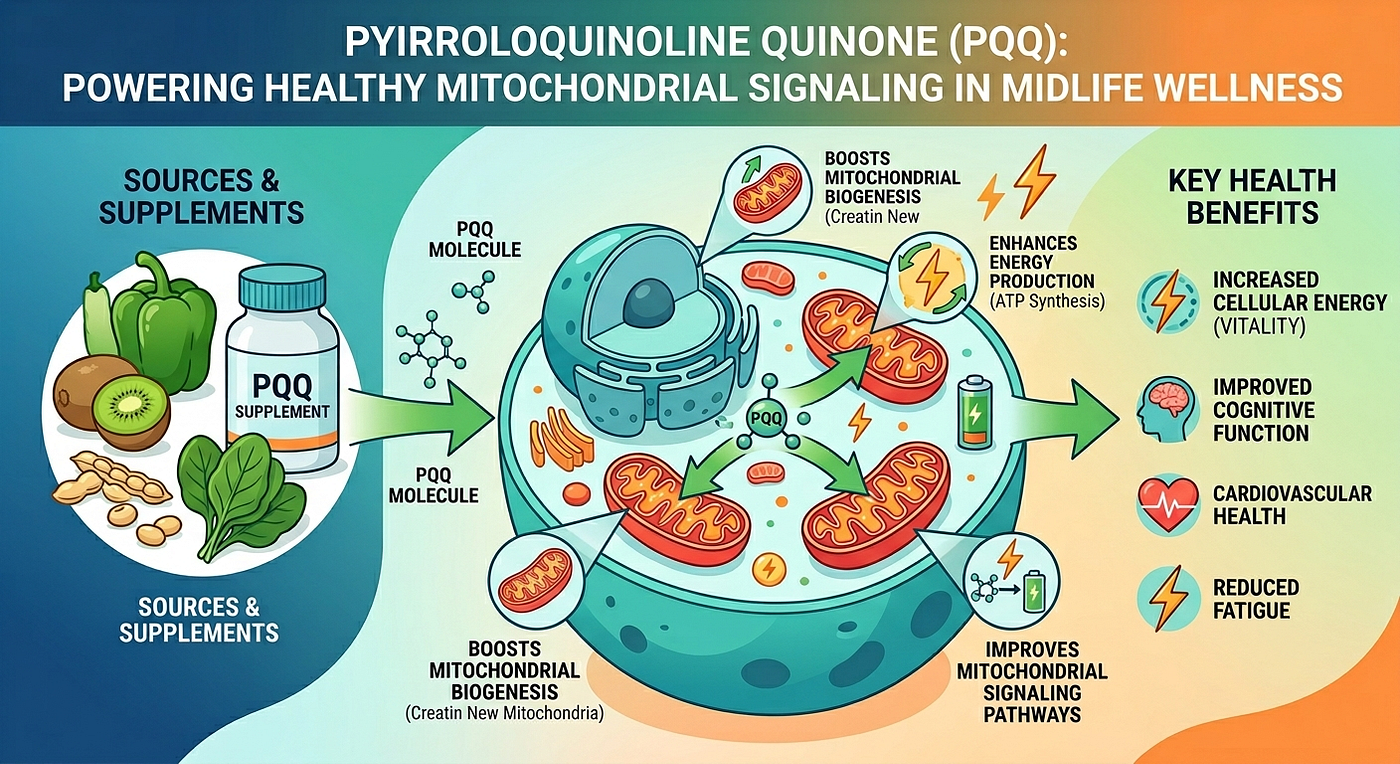 PQQ for Healthy Mitochondrial Signaling in Midlife Wellness