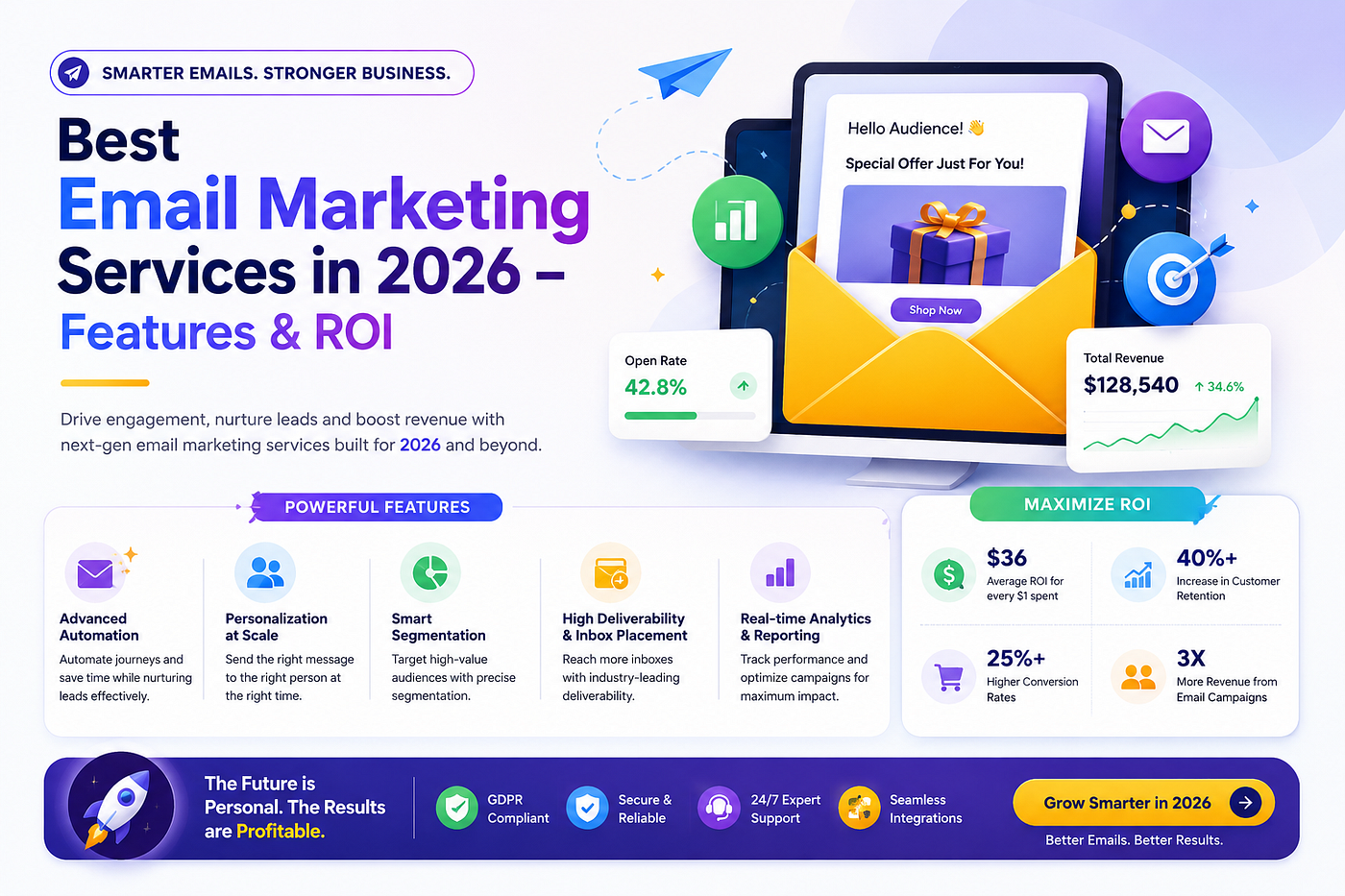 5 Best Email Marketing Services in 2026 — Features & ROI