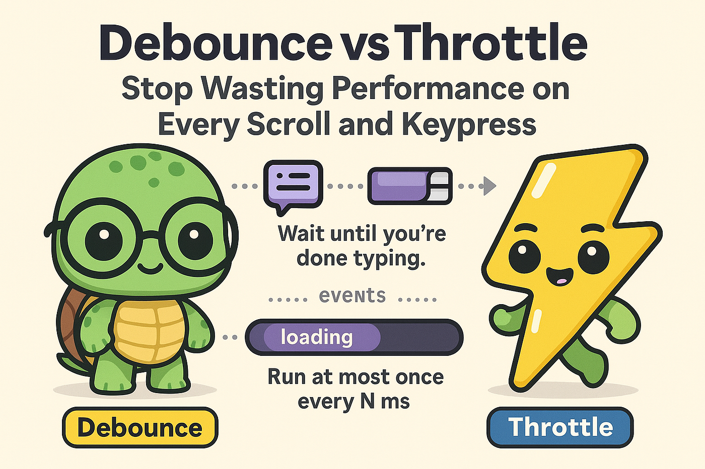 [8/10] “Debounce vs Throttle” — Stop Wasting Performance on Every Scroll and Keypress