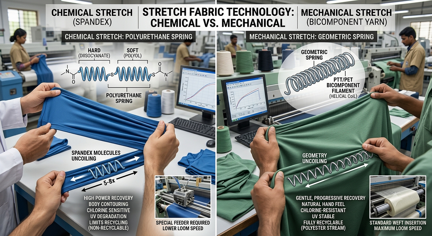 Mechanical Stretch Yarn vs. Chemical Stretch Yarn: Full Technical Comparison