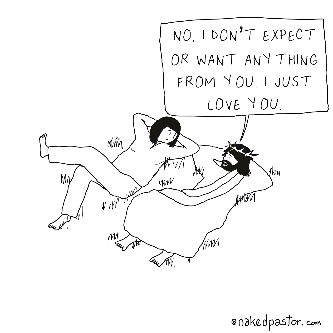 Image by The Naked Pastor (used with permission). To see his incredible range of cartoons on faith deconstruction, visit here.