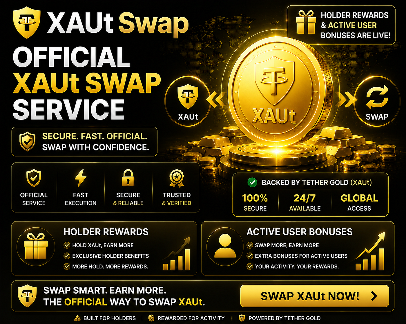 XAUt Swap — Official XAUt Swap Service. Holder Rewards & Active User Bonuses Are Live.