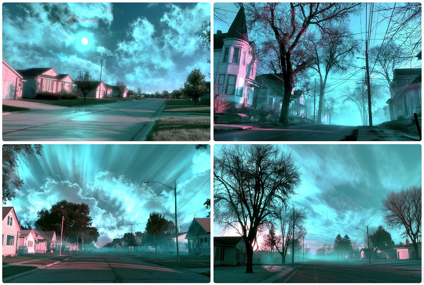 a paranormal image grid made with SREF ID: 4202289762 — created by the author in the Midjourney v8.2 preview