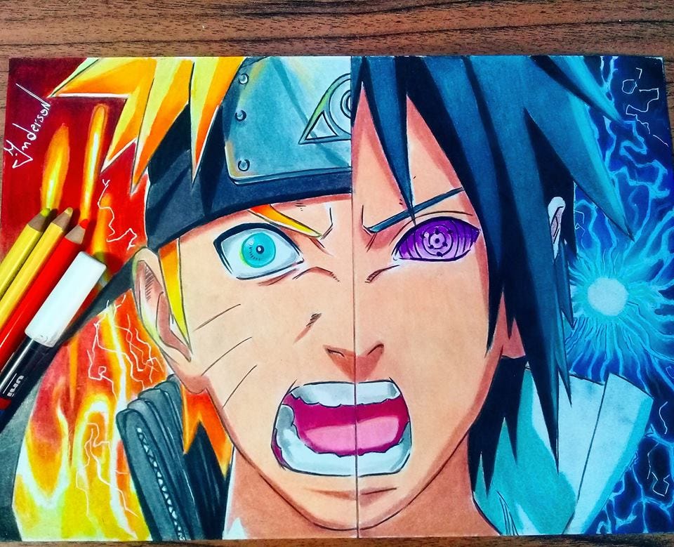 Fan Art  Arte naruto, Desenhando retratos, Naruto e sasuke desenho