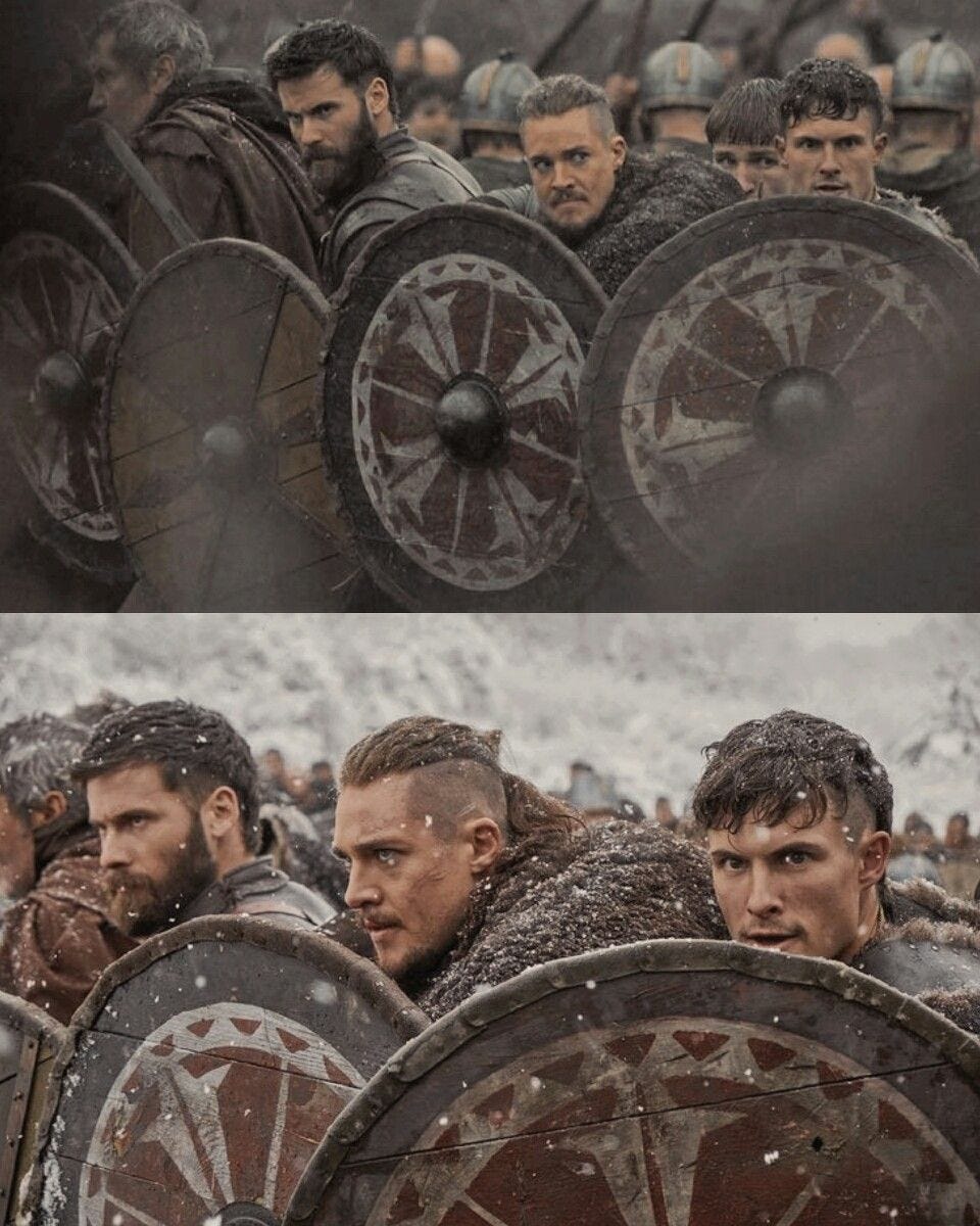Why is Uhtred the Bold portrayed as a Viking in The Last Kingdom