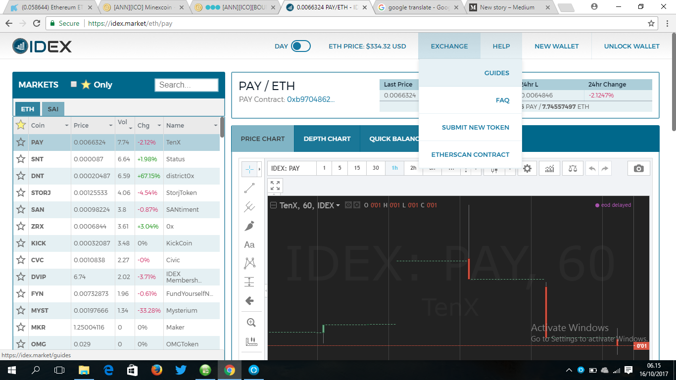 How to Trade At Idex The Ethereum Token Marketplace | by Ahmad Fauzi |  AltcoinsWeekly | Medium
