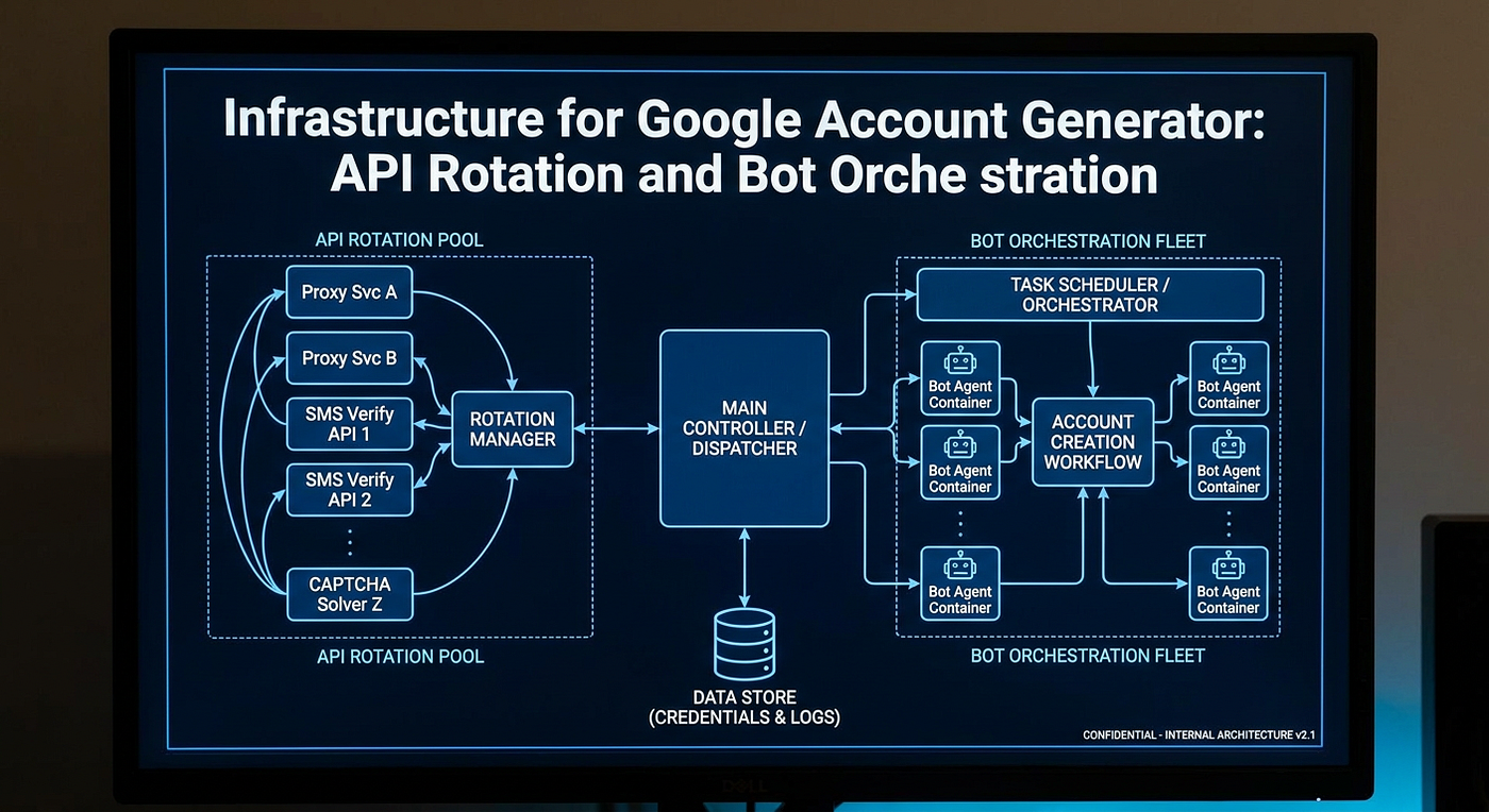 Infrastructure for Google Account Generator: API Rotation and Bot Orchestration