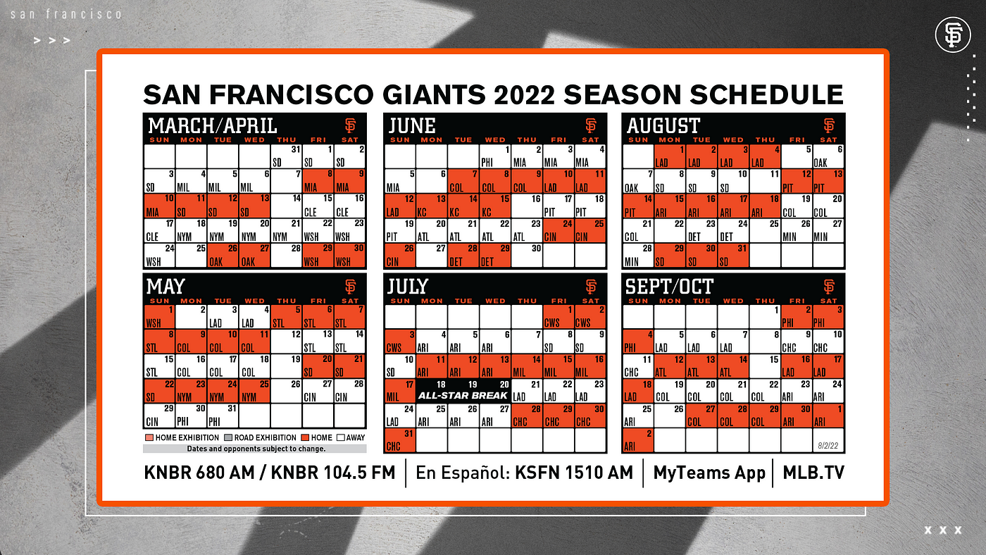 San francisco giants schedule deals