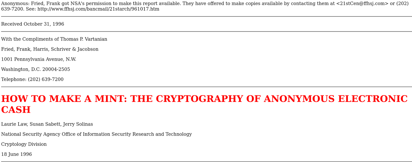 How to Make a Mint: The Network of Anonymous Electronic Cash | by