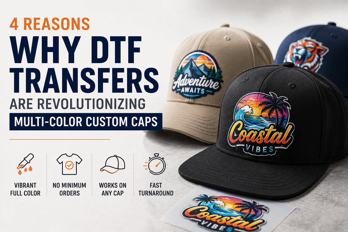 4 Reasons Why DTF Transfers Are Changing Multi-Color Custom Caps