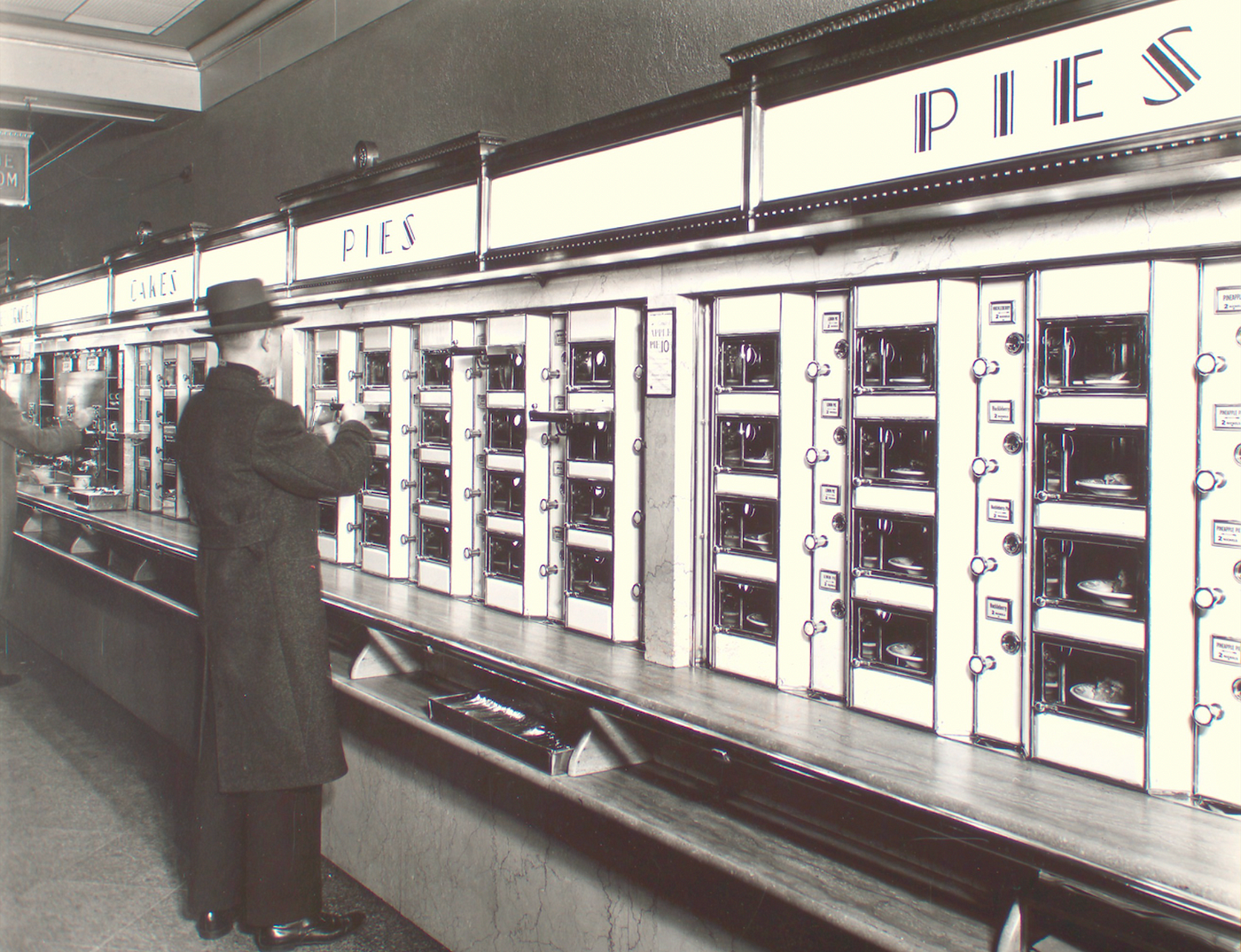 Automats: Food from vending machines.