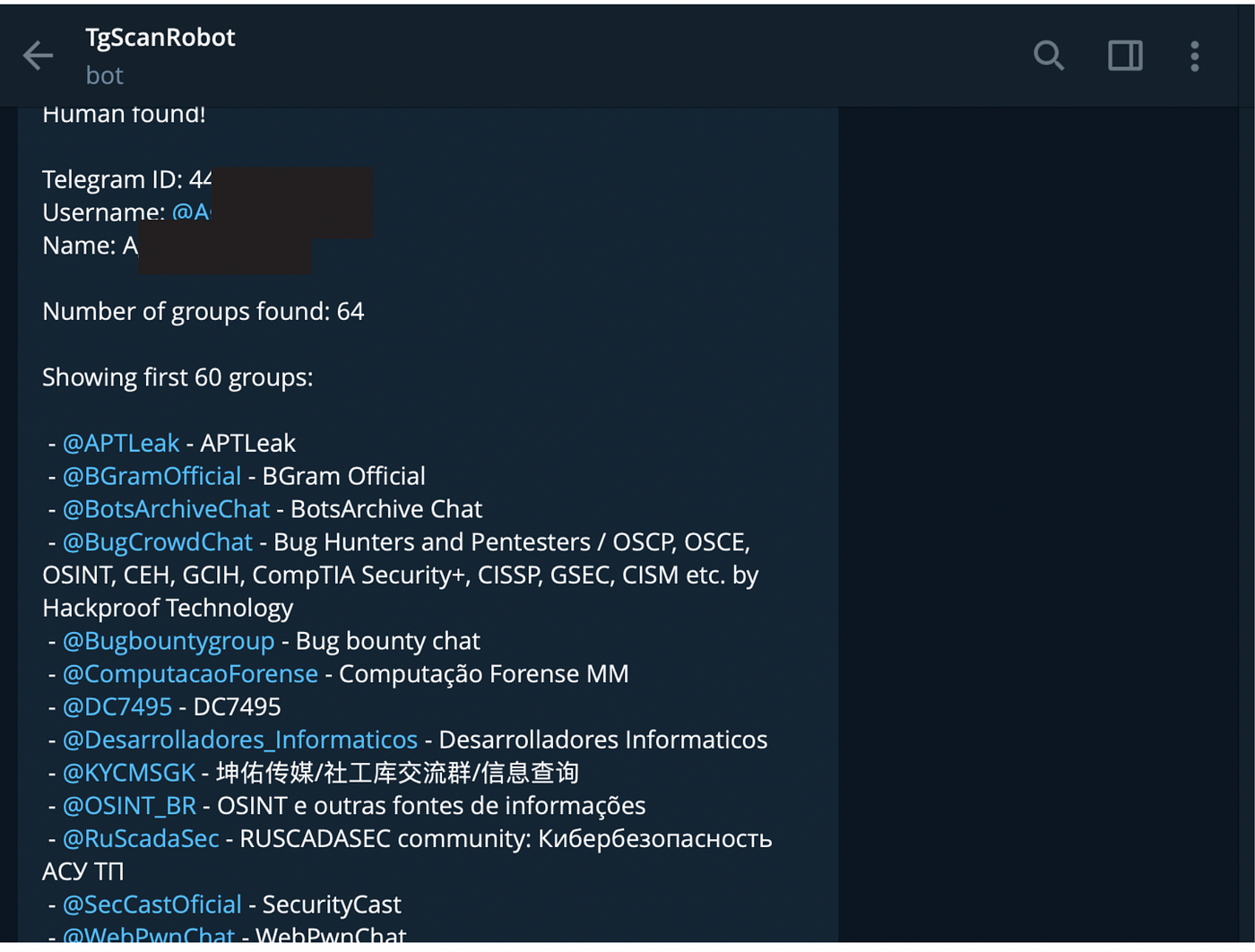 Analyzing Telegram chats and channels. Regular expressions in OSINT in  practice | by cyb_detective | OSINT Ambition