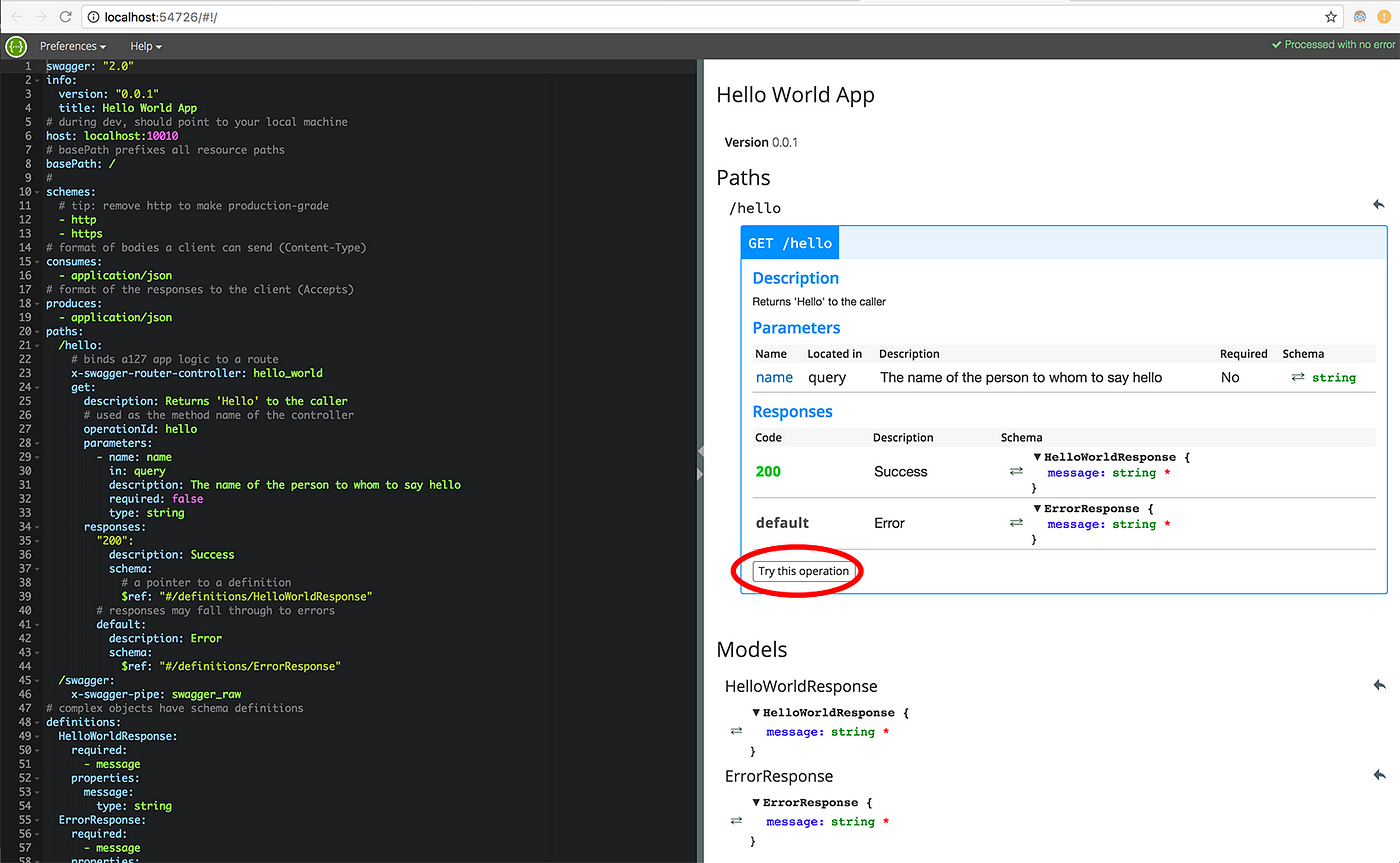 1.2 Run swagger editor & server in mock mode | by Will Barnes | Medium