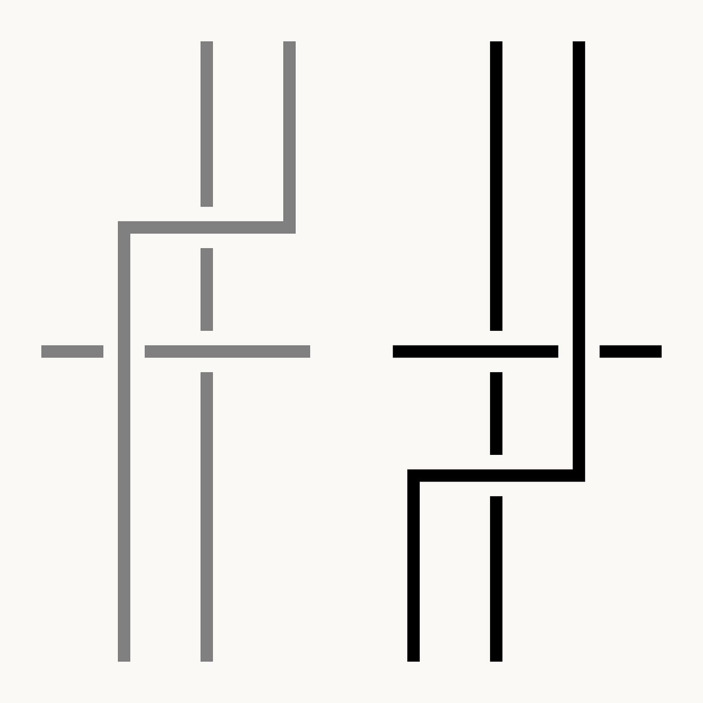 Reidemeister Move III, which slides one strand across a crossing of two other strands without changing the knot. Image by Parcly Taxel, via Wikimedia Commons, licensed under the Free Art License.
