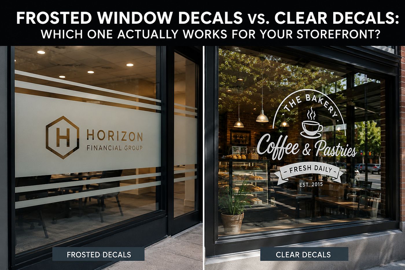 Frosted Window Decals vs. Clear Decals: Which One Actually Works for Your Storefront?