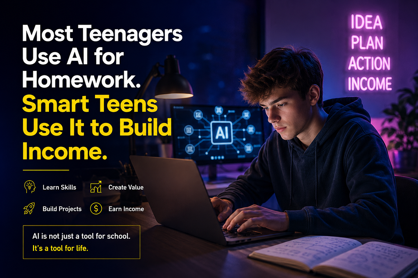 Most Teenagers Use AI for Homework. Smart Teens Use It to Build Income.
