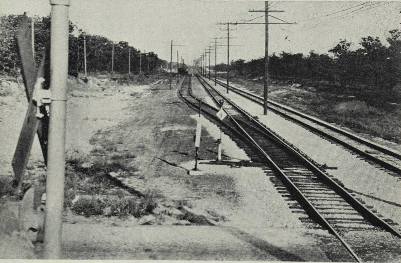The South Shore/Pennsylvania Railroad freight interchange track was under construction in 1930. Looking east from Clark Road.