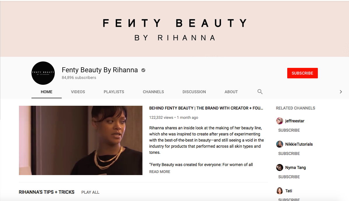 Fenty Beauty Social Media Audit. Rihanna launched her new beauty brand…, by Tyler Middleton, ADPR4300 TYLER