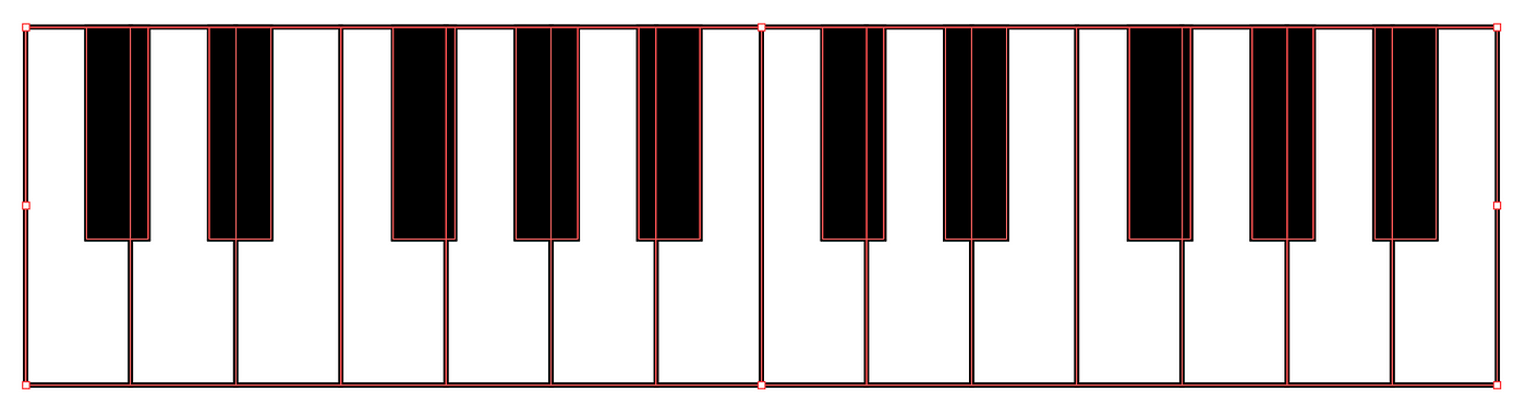 Drawing a flat piano keyboard in Illustrator by Nate May Bootcamp