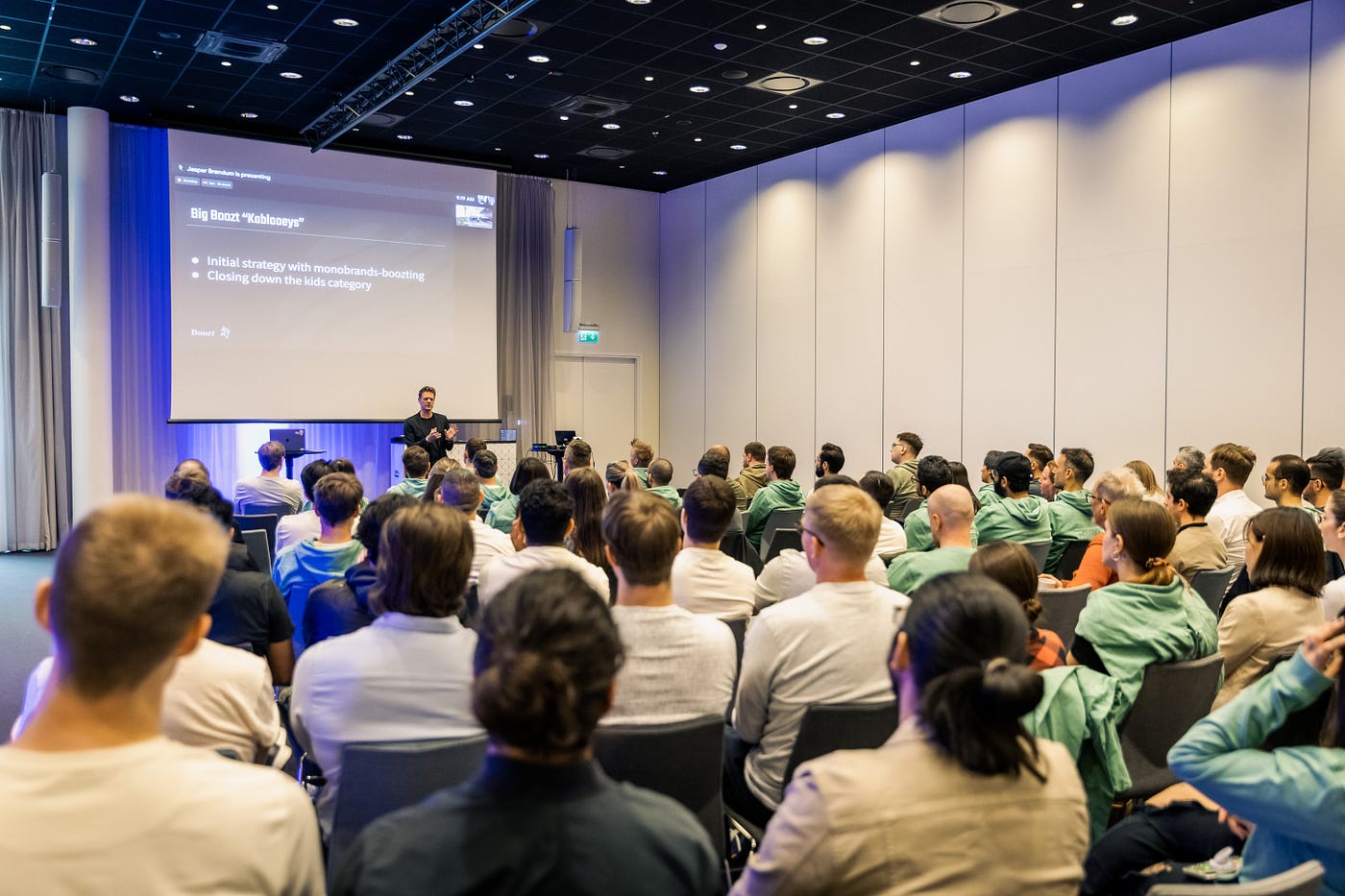 Boozt CTO and co-founder Jesper Brøndum presenting at the Boozt Platform Conference 2023.
