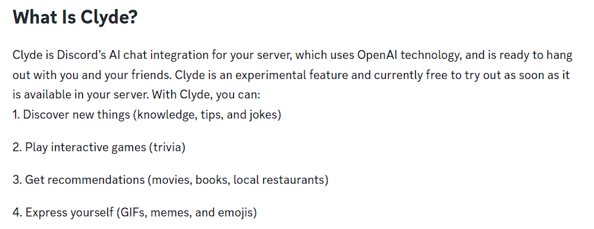 Clyde: Discord's AI Chatbot – Discord