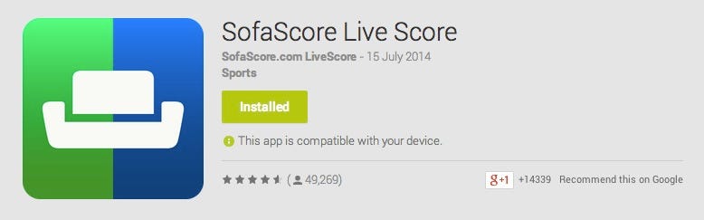 LiveScore::Appstore for Android