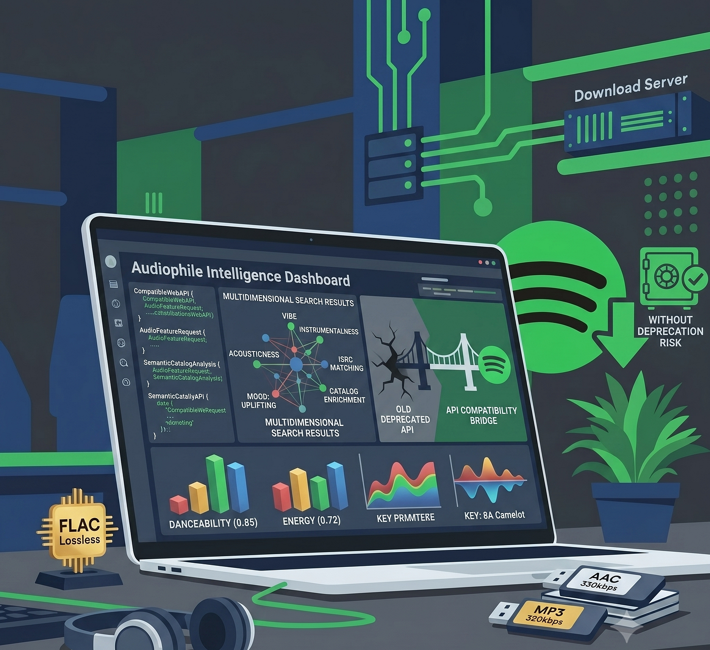 Spotify Web API Compatible: Search, Catalog & Audio Intelligence Without the Deprecation Risk