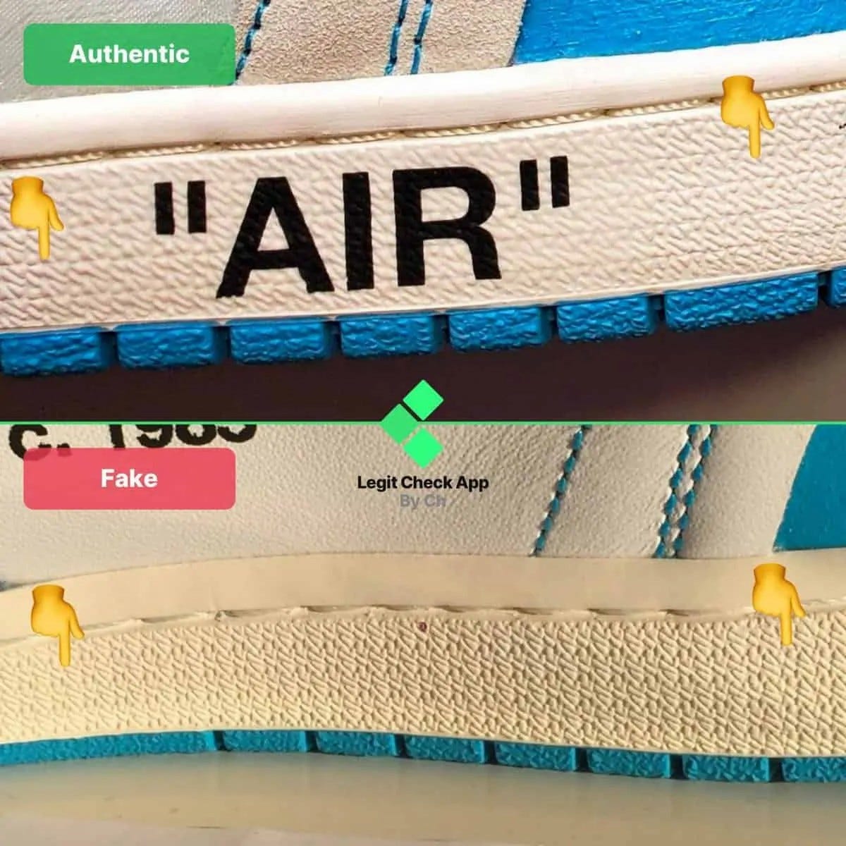off white unc 1 fake