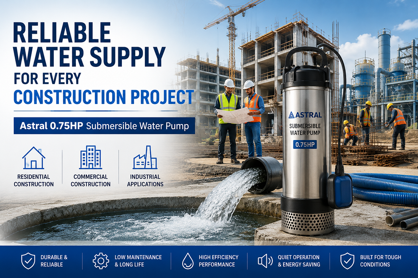 Why Every Construction Project Needs a Reliable Water Pump: Meet the Astral 0.75HP