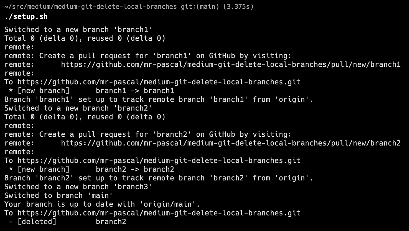Git — Delete All Local Branches Without Remote | by Pascal Zwikirsch |  Level Up Coding