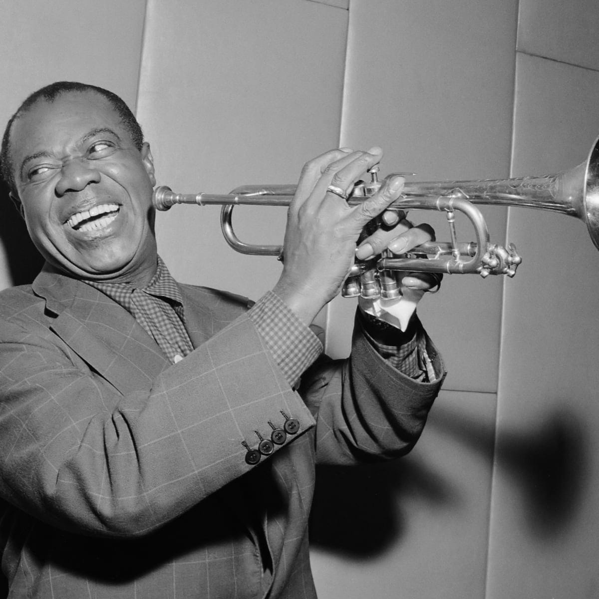 Thank You, Pops, Louis Armstrong Jazz Trumpet Black and White