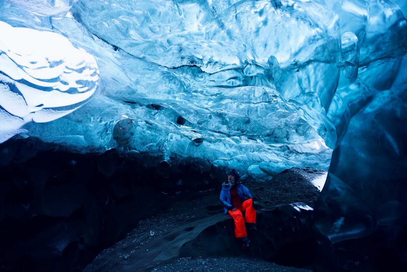 (Inside an ice cave, which is only accessible in Wintertime! I am amazed by mother nature.)